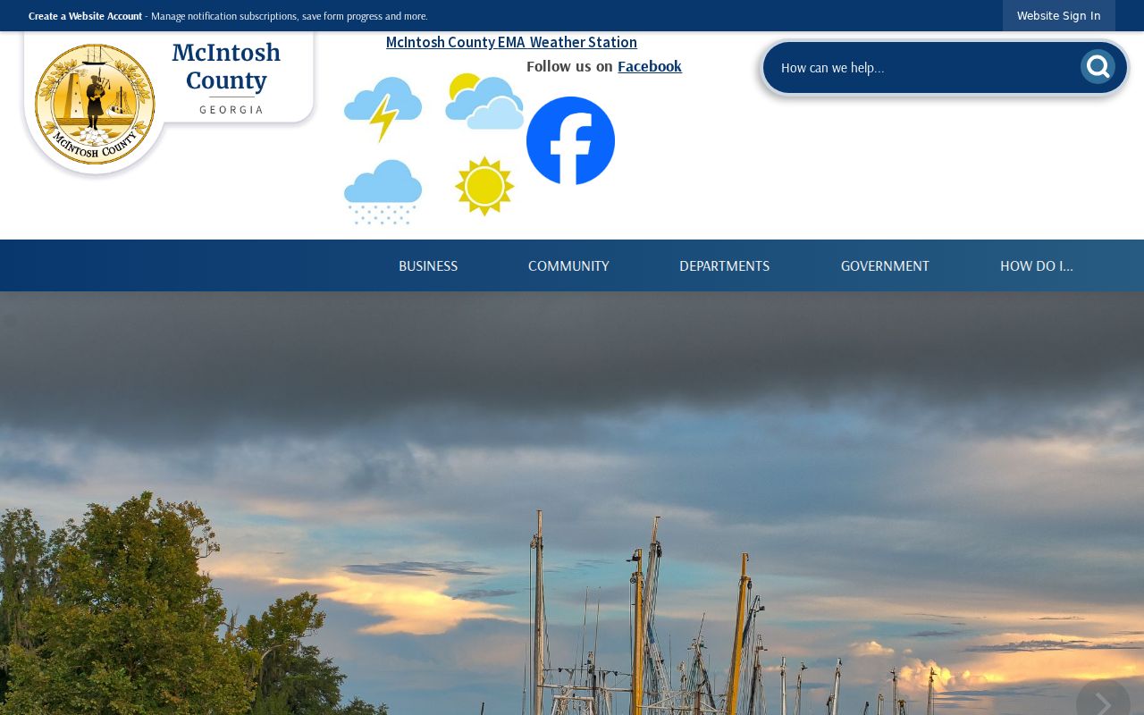 Official McIntosh County home page used for local court routing